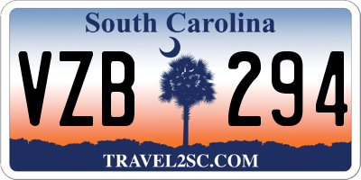 SC license plate VZB294