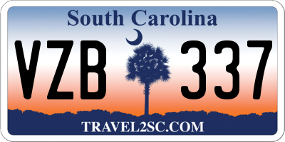 SC license plate VZB337