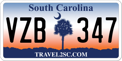 SC license plate VZB347