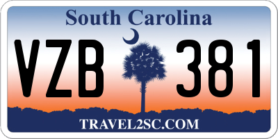 SC license plate VZB381