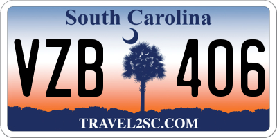 SC license plate VZB406