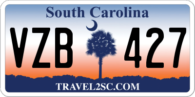 SC license plate VZB427