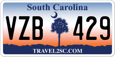 SC license plate VZB429