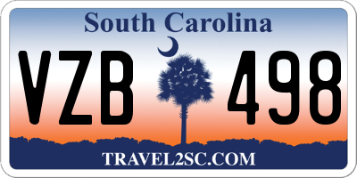 SC license plate VZB498