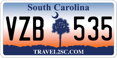 SC license plate VZB535