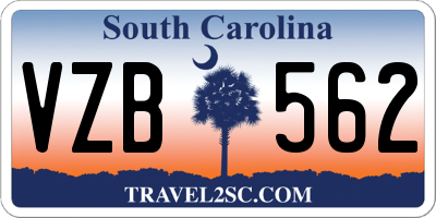 SC license plate VZB562