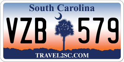 SC license plate VZB579