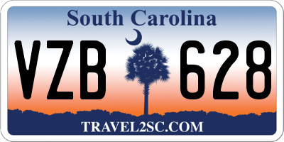 SC license plate VZB628