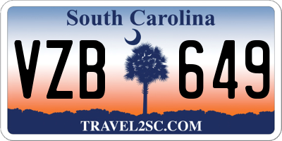 SC license plate VZB649