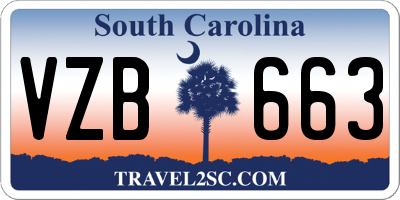 SC license plate VZB663
