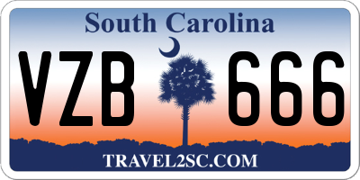 SC license plate VZB666