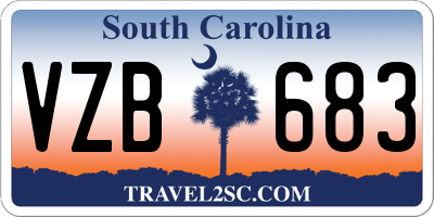 SC license plate VZB683