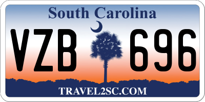 SC license plate VZB696