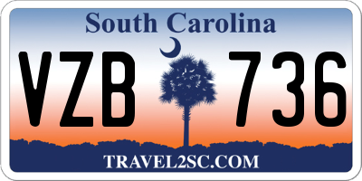 SC license plate VZB736