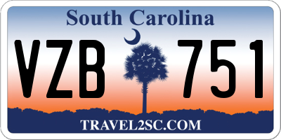 SC license plate VZB751