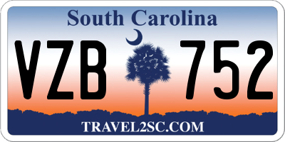 SC license plate VZB752