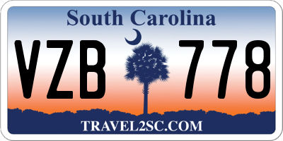 SC license plate VZB778