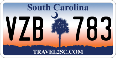SC license plate VZB783