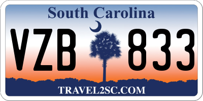 SC license plate VZB833
