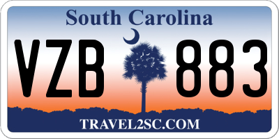 SC license plate VZB883