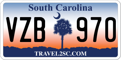 SC license plate VZB970
