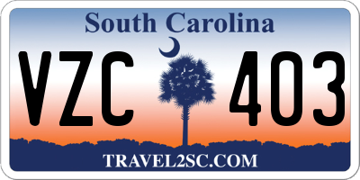 SC license plate VZC403
