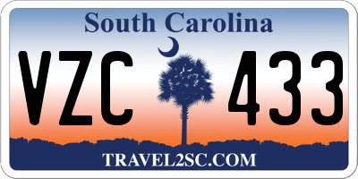 SC license plate VZC433
