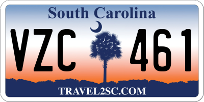 SC license plate VZC461