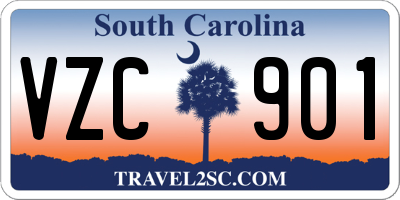 SC license plate VZC901