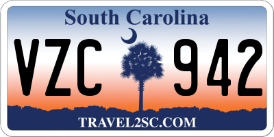 SC license plate VZC942