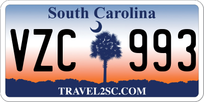 SC license plate VZC993