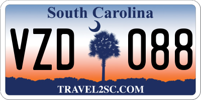 SC license plate VZD088