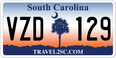 SC license plate VZD129