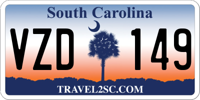 SC license plate VZD149