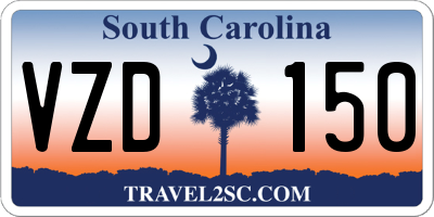 SC license plate VZD150
