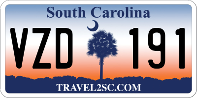 SC license plate VZD191