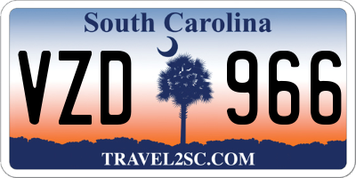 SC license plate VZD966