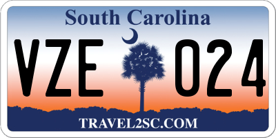 SC license plate VZE024