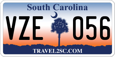 SC license plate VZE056