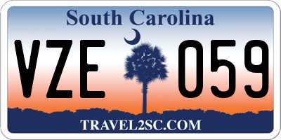 SC license plate VZE059