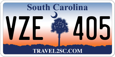 SC license plate VZE405