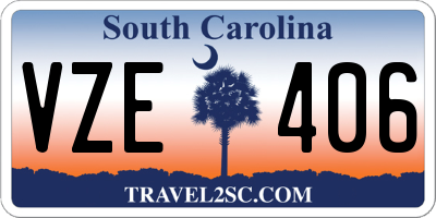 SC license plate VZE406