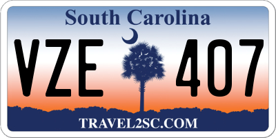 SC license plate VZE407