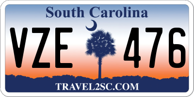 SC license plate VZE476