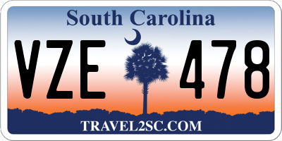 SC license plate VZE478