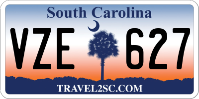 SC license plate VZE627