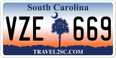 SC license plate VZE669