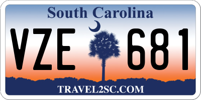 SC license plate VZE681