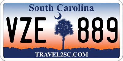 SC license plate VZE889