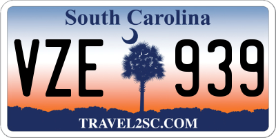 SC license plate VZE939